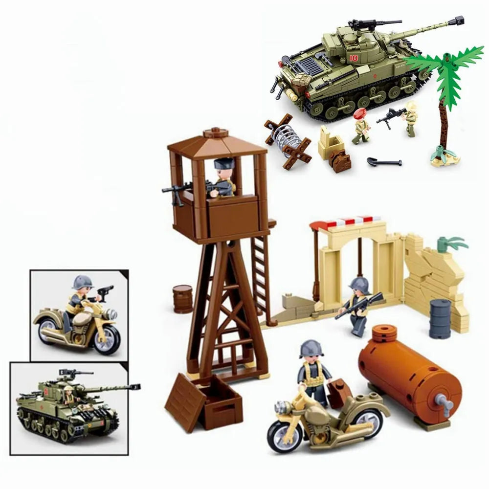 Building Blocks Military MOC WW2 Army Battle Of El Alamein Bricks Toy - 1