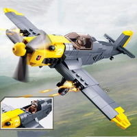 Thumbnail for Building Blocks Military MOC WW2 BF 109 Fighter Aircraft Bricks Toy - 4