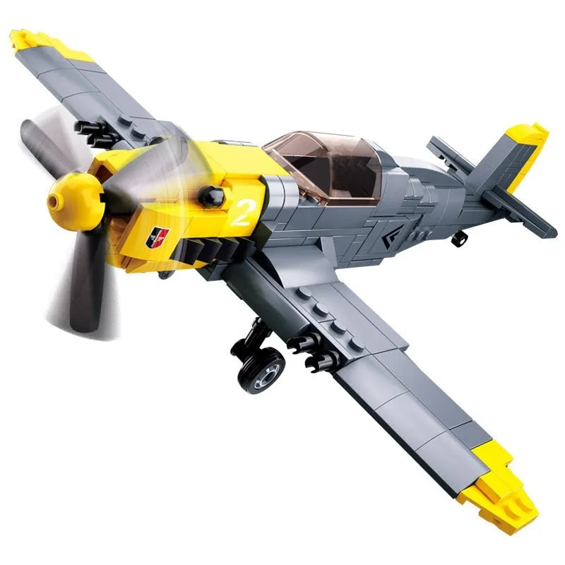 Building Blocks Military MOC WW2 BF 109 Fighter Aircraft Bricks Toy - 1