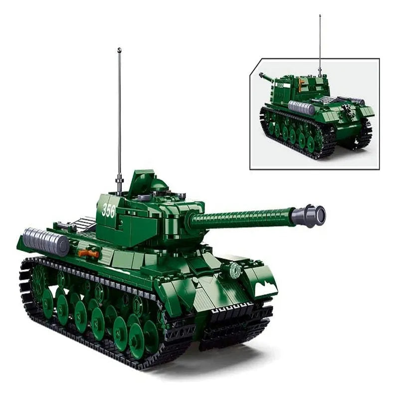 Building Blocks Military MOC WW2 Heavy Main Battle Tank Bricks Toys - 1