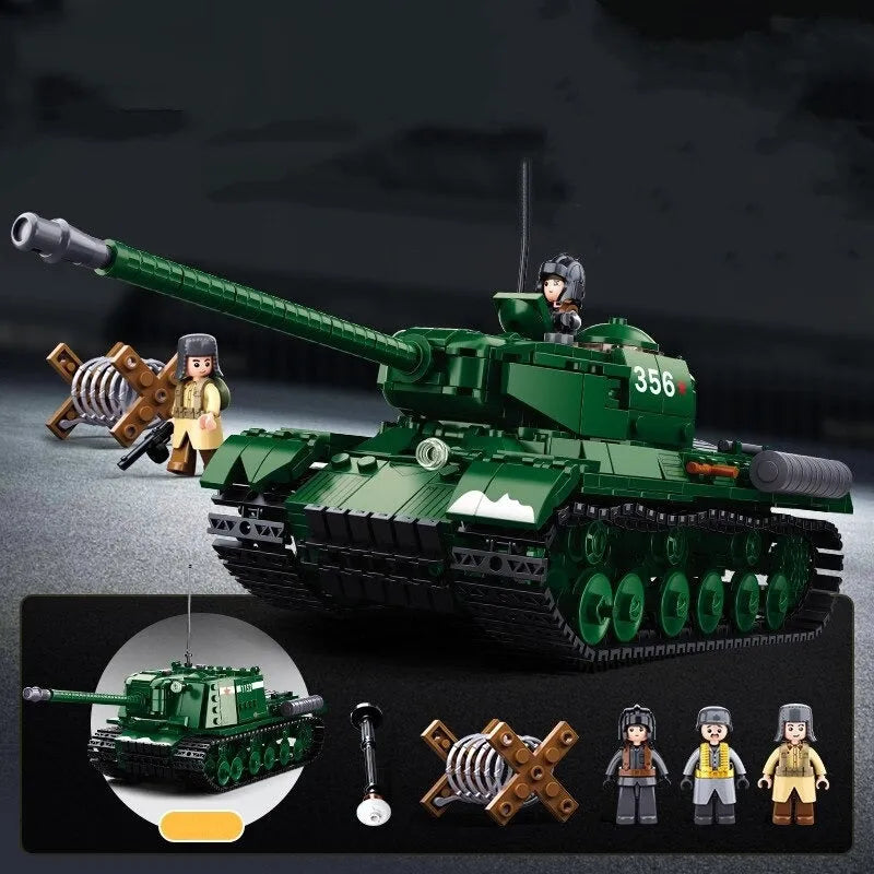 Building Blocks Military MOC WW2 Heavy Main Battle Tank Bricks Toys - 6