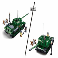 Thumbnail for Building Blocks Military MOC WW2 Heavy Main Battle Tank Bricks Toys - 4