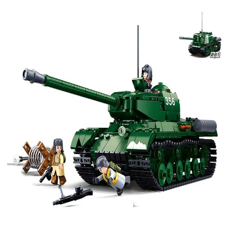 Building Blocks Military MOC WW2 Heavy Main Battle Tank Bricks Toys - 2