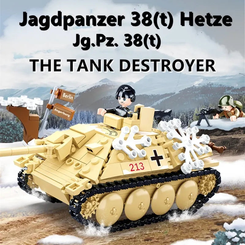 Building Blocks Military MOC WW2 Jagdpanzer Tank Destroyer Bricks Toy - 2