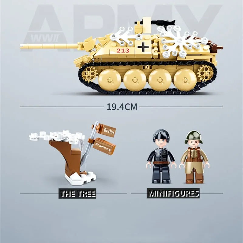Building Blocks Military MOC WW2 Jagdpanzer Tank Destroyer Bricks Toy - 6