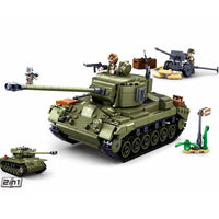 Thumbnail for Building Blocks Military MOC WW2 M26E1 Pershing Tank Bricks Toy Construction Set Toys - 1