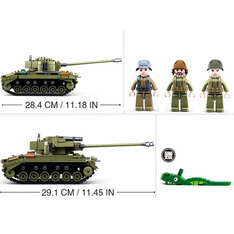 Building Blocks Military MOC WW2 M26E1 Pershing Tank Bricks Toy - 5
