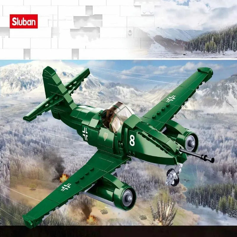 Building Blocks Military MOC WW2 ME - 262 Fighter Aircraft Bricks Kids Toys - 4