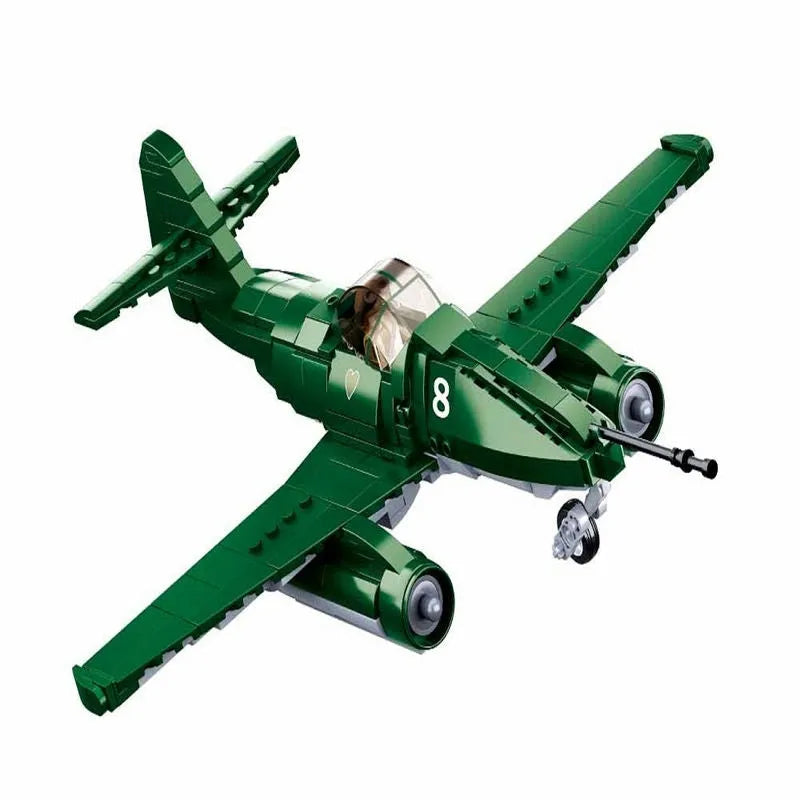 Building Blocks Military MOC WW2 ME - 262 Fighter Aircraft Bricks Kids Toys - 7