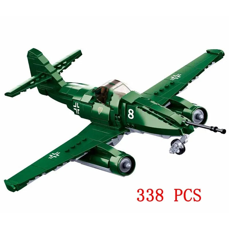Building Blocks Military MOC WW2 ME - 262 Fighter Aircraft Bricks Kids Toys - 3