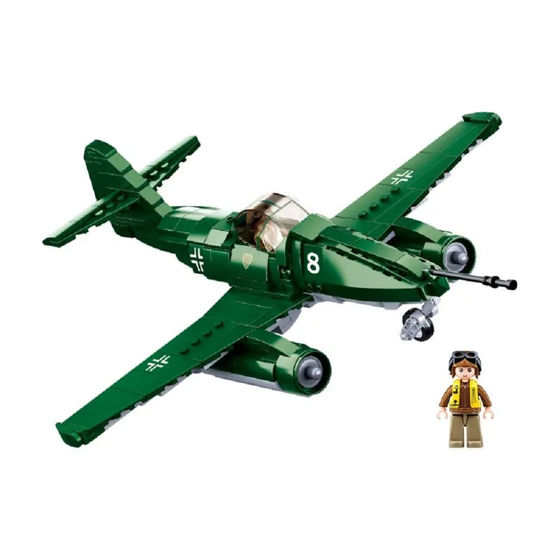 Building Blocks Military MOC WW2 ME - 262 Fighter Aircraft Bricks Kids Toys - 1