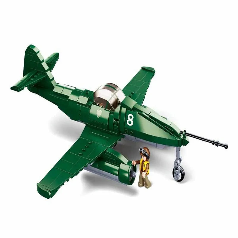 Building Blocks Military MOC WW2 ME - 262 Fighter Aircraft Bricks Kids Toys - 5