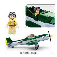 Thumbnail for Building Blocks Military MOC WW2 P51D Fighter Aircraft Bricks Toys - 6