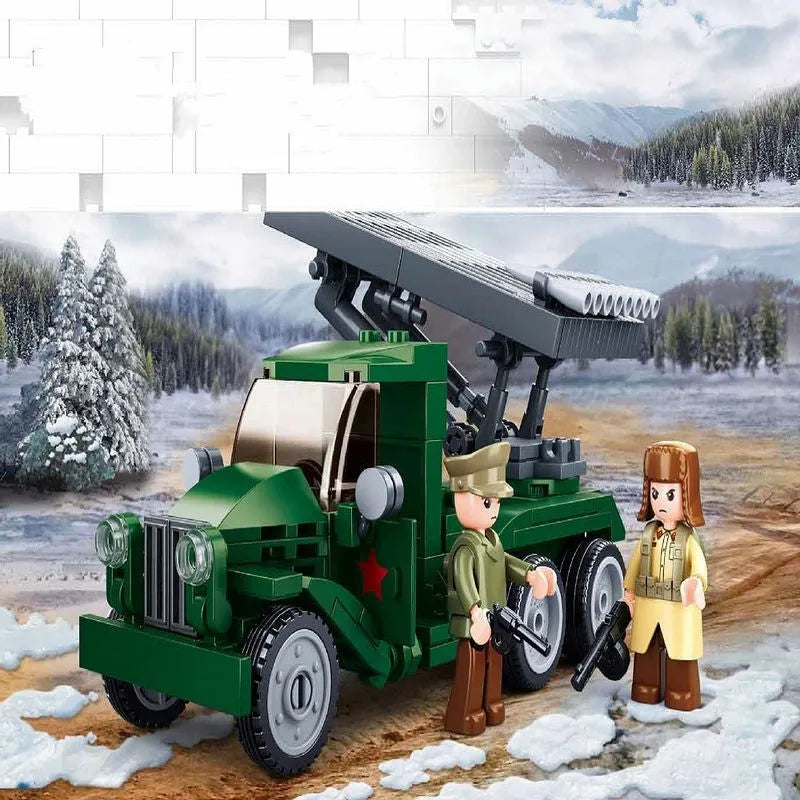 Building Blocks Military MOC WW2 Rocket Artillery Vehicle Bricks Toys - 3
