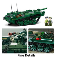 Thumbnail for Building Blocks Military MOC WW2 STRV103 Armored Vehicle Bricks Toys - 3