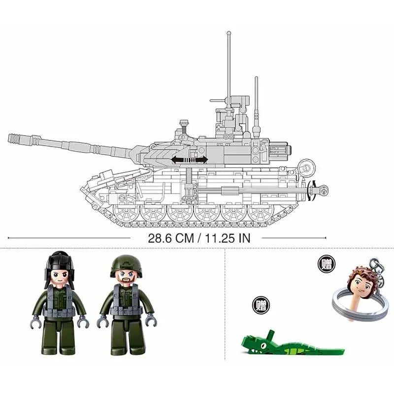 Building Blocks Military MOC WW2 T90MS Main Battle Tank Bricks Toys - 5