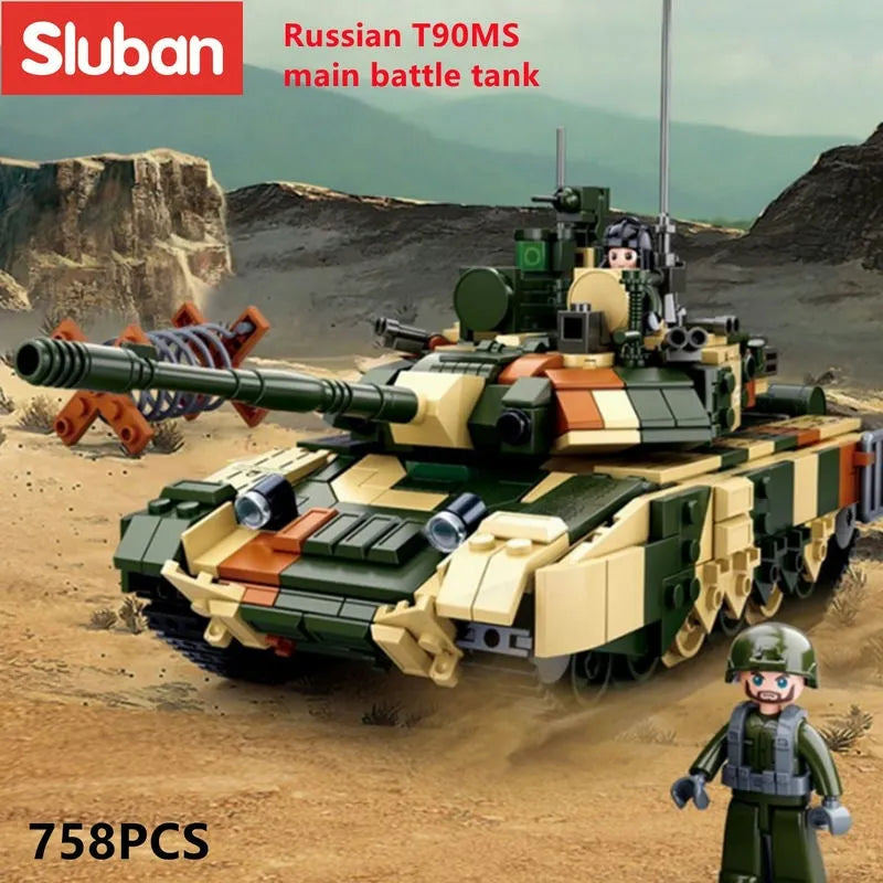 Building Blocks Military MOC WW2 T90MS Main Battle Tank Bricks Toys - 4