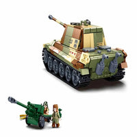 Thumbnail for Building Blocks Military MOC WW2 Tiger Heavy Battle Tank Bricks Toys - 5