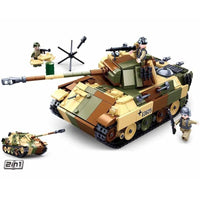 Thumbnail for Building Blocks Military MOC WW2 Tiger Heavy Battle Tank Bricks Toys Construction Set Toys - 8