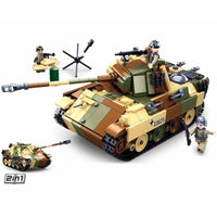 Thumbnail for Building Blocks Military MOC WW2 Tiger Heavy Battle Tank Bricks Toys - 8