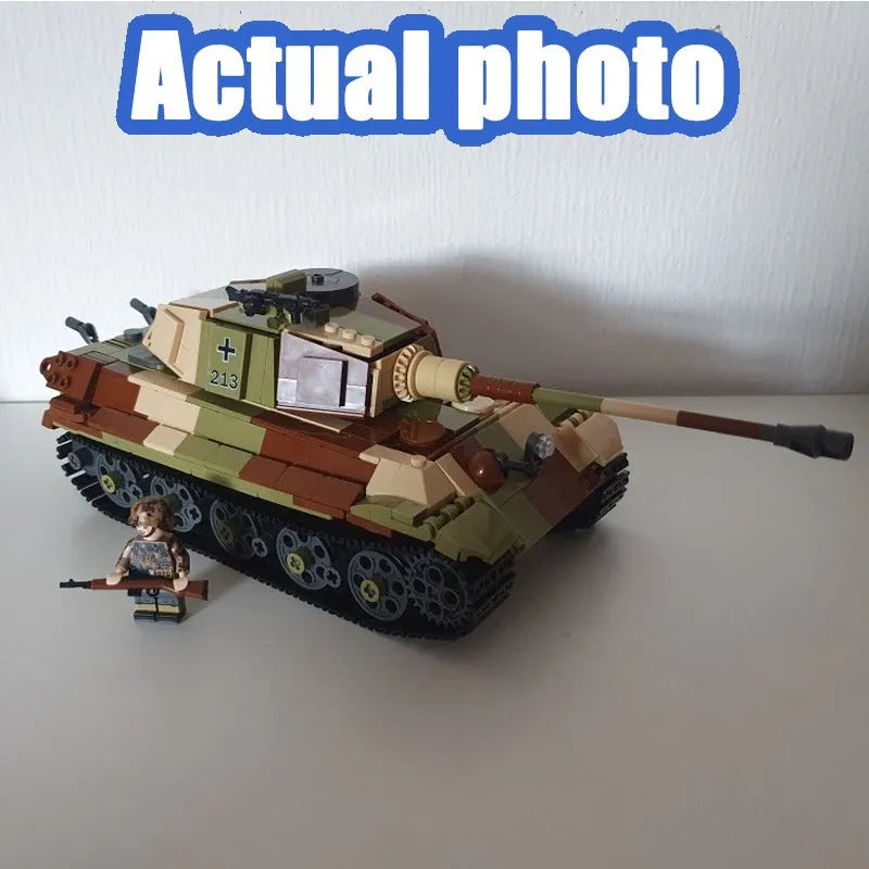 Building Blocks Military MOC WW2 Tiger Heavy Battle Tank Bricks Toys Construction Set Toys - 2