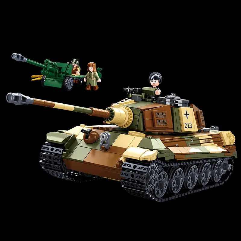 Building Blocks Military MOC WW2 Tiger Heavy Battle Tank Bricks Toys - 6