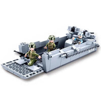 Thumbnail for Building Blocks Military MOC WW2 US Higgins Landing Craft Bricks Toys - 2