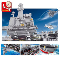 Thumbnail for Building Blocks Military WW2 Aircraft Carrier Warship Bricks Toys - 5
