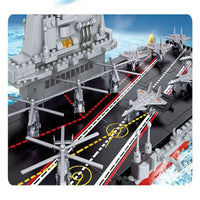 Thumbnail for Building Blocks Military WW2 Aircraft Carrier Warship Bricks Toys - 7