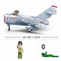 Thumbnail for Building Blocks Military WW2 Army MIG 15B Fighter Aircraft Bricks Toy - 5