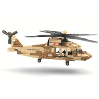 Thumbnail for Building Blocks Military WW2 Army Transport Helicopter Bricks Toy - 6