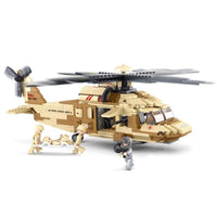 Thumbnail for Building Blocks Military WW2 Army Transport Helicopter Bricks Toy - 1