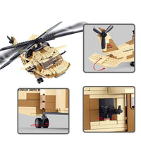 Thumbnail for Building Blocks Military WW2 Army Transport Helicopter Bricks Toy - 5