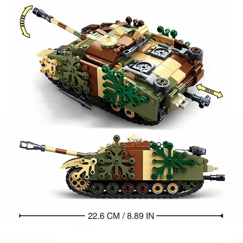 Building Blocks Military WW2 German Armored Combat Tank Bricks Kids Toys - 3