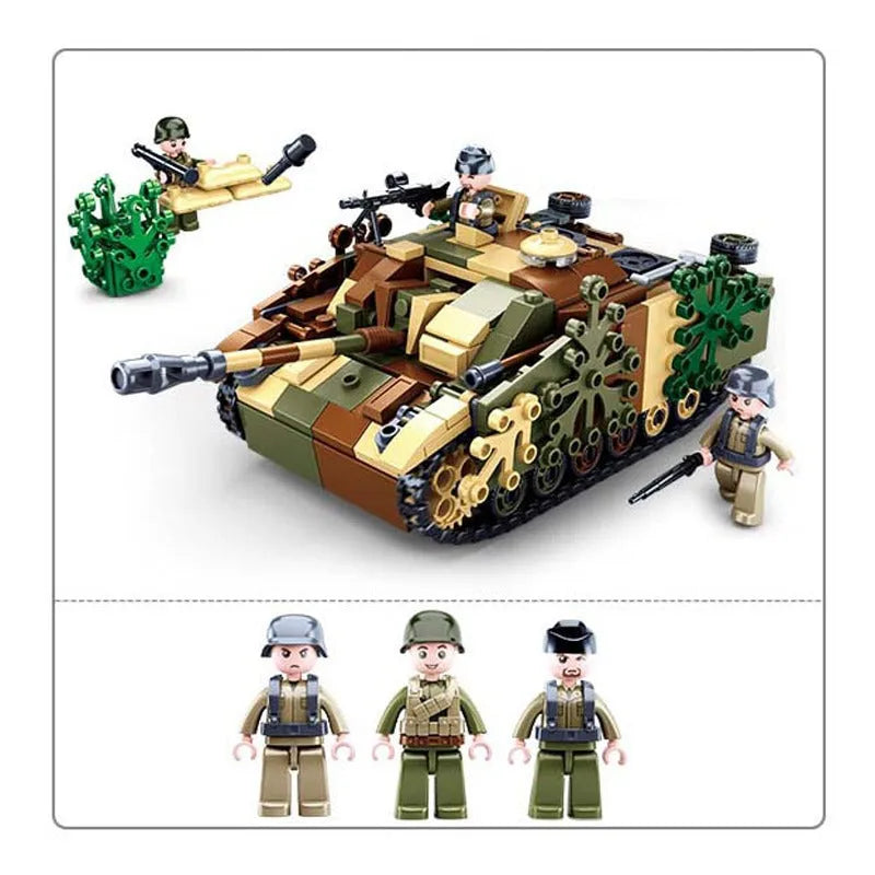 Building Blocks Military WW2 German Armored Combat Tank Bricks Kids Toys Construction Set Toys - 5