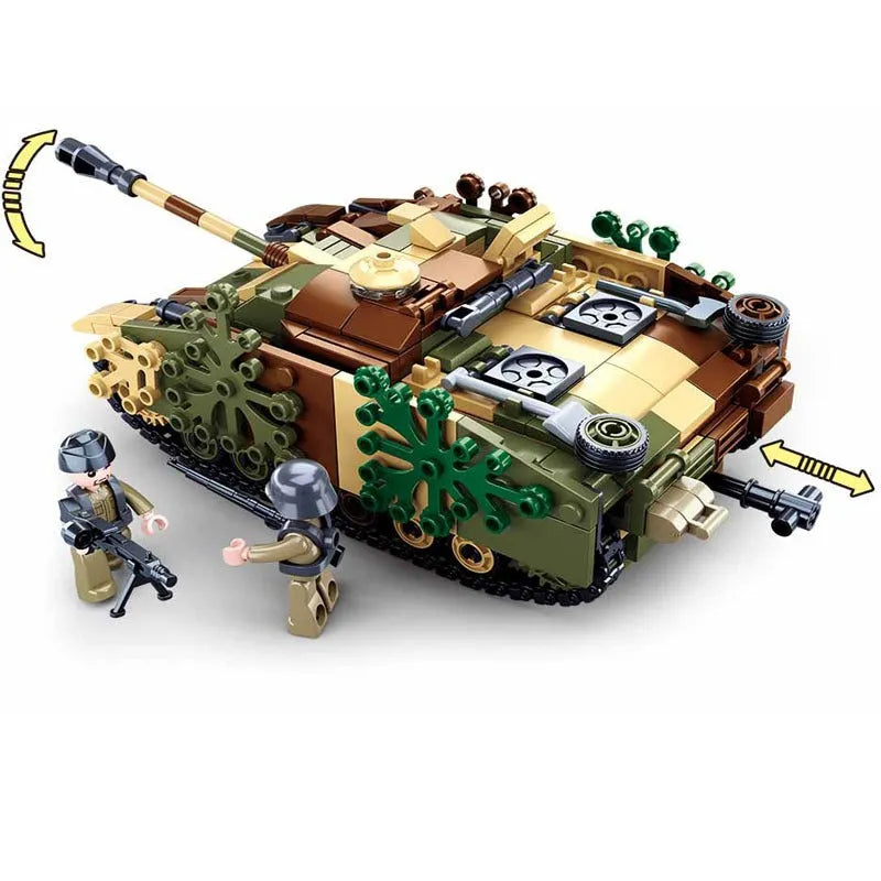 Building Blocks Military WW2 German Armored Combat Tank Bricks Kids Toys Construction Set Toys - 1