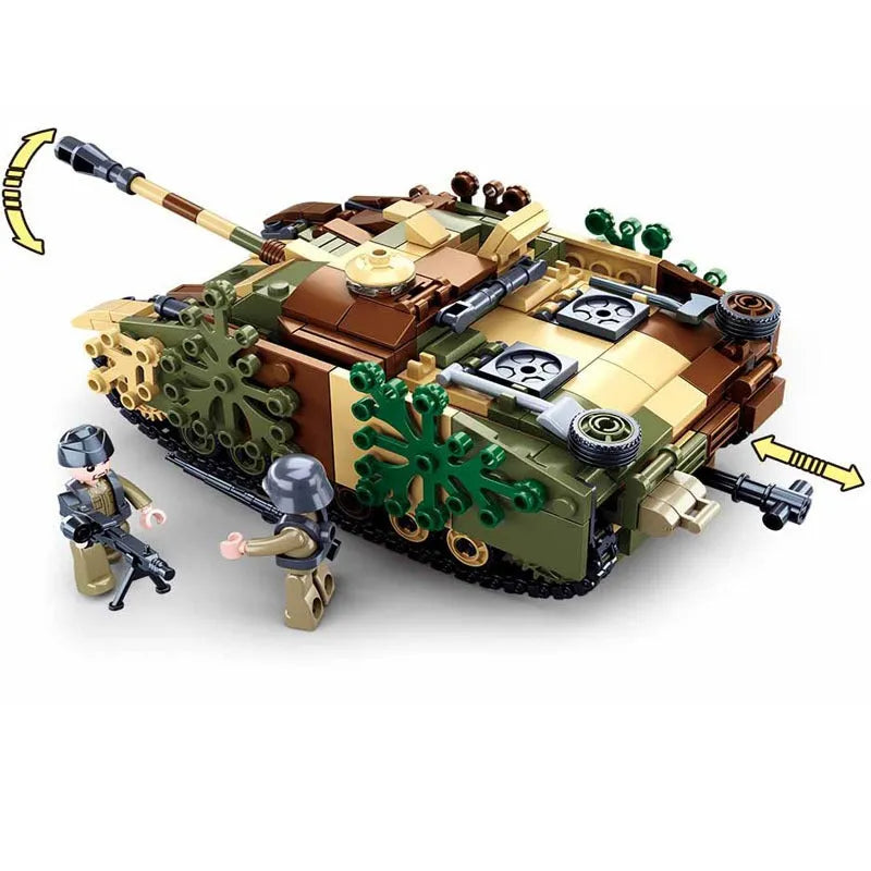 Building Blocks Military WW2 German Armored Combat Tank Bricks Kids Toys - 1
