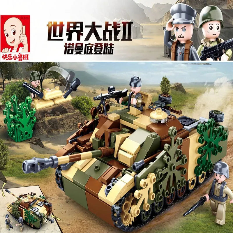 Building Blocks Military WW2 German Armored Combat Tank Bricks Kids Toys Construction Set Toys - 4