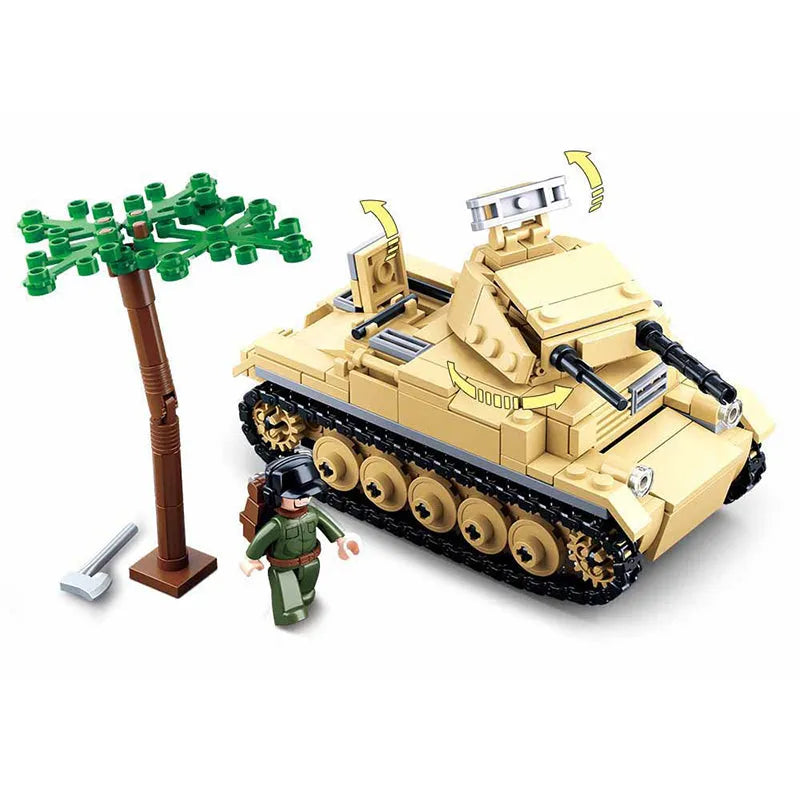 SLUBAN WW2 German Military Panther G Medium Tank Model Building Blocks World  War II Army Soldier Bricks Classic Model Toys Boys X0102 From Yanqin05,  $28.12