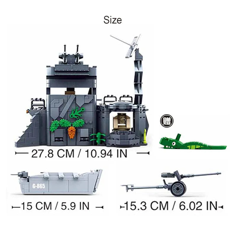 Building Blocks Military WW2 German Atlantic Fort Bricks Toy - 4