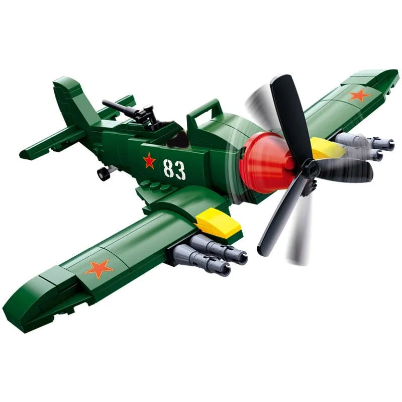 Sluban WW2 Military Plane City Warplane Fighting Airplane Vehicle Tank Sets  Model Building Blocks Toys for Children Boys Gifts