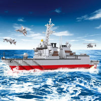 Thumbnail for Building Blocks Military WW2 NAVY Destroyer Warship Cruiser Bricks Toys Construction Set Toys - 2