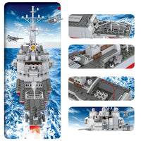 Thumbnail for Building Blocks Military WW2 NAVY Destroyer Warship Cruiser Bricks Toys - 3