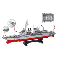 Thumbnail for Building Blocks Military WW2 NAVY Destroyer Warship Cruiser Bricks Toys Construction Set Toys - 4