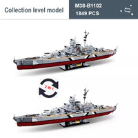 Thumbnail for Building Blocks Military WW2 Navy KMS Bismarck Battleship Bricks Toy - 2