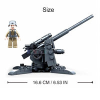 Thumbnail for Building Blocks Military WW2 Normandy Landing 88MM Anti-Tank Gun Bricks Toy - 2