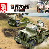 Thumbnail for Building Blocks Military WW2 Normandy Landing US WILLYS Jeep Bricks Toy - 2