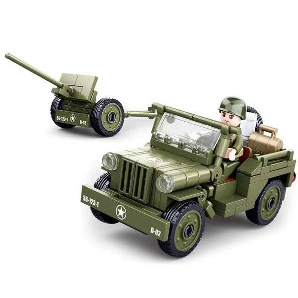 ジープ オリジナル ラングラー プルバックカー Willys 非売品 3台セット WW2 Normandy Landing Military Willys Jeep Building Blocks