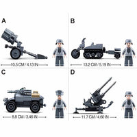 Thumbnail for Building Blocks Military WW2 North Africa Battle Anti Aircraft Gun Bricks Toy - 3