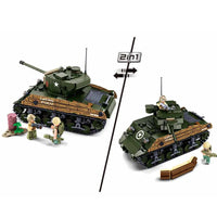 Thumbnail for Building Blocks Military WW2 Sherman M4A3 Medium Tank Bricks Toy - 4